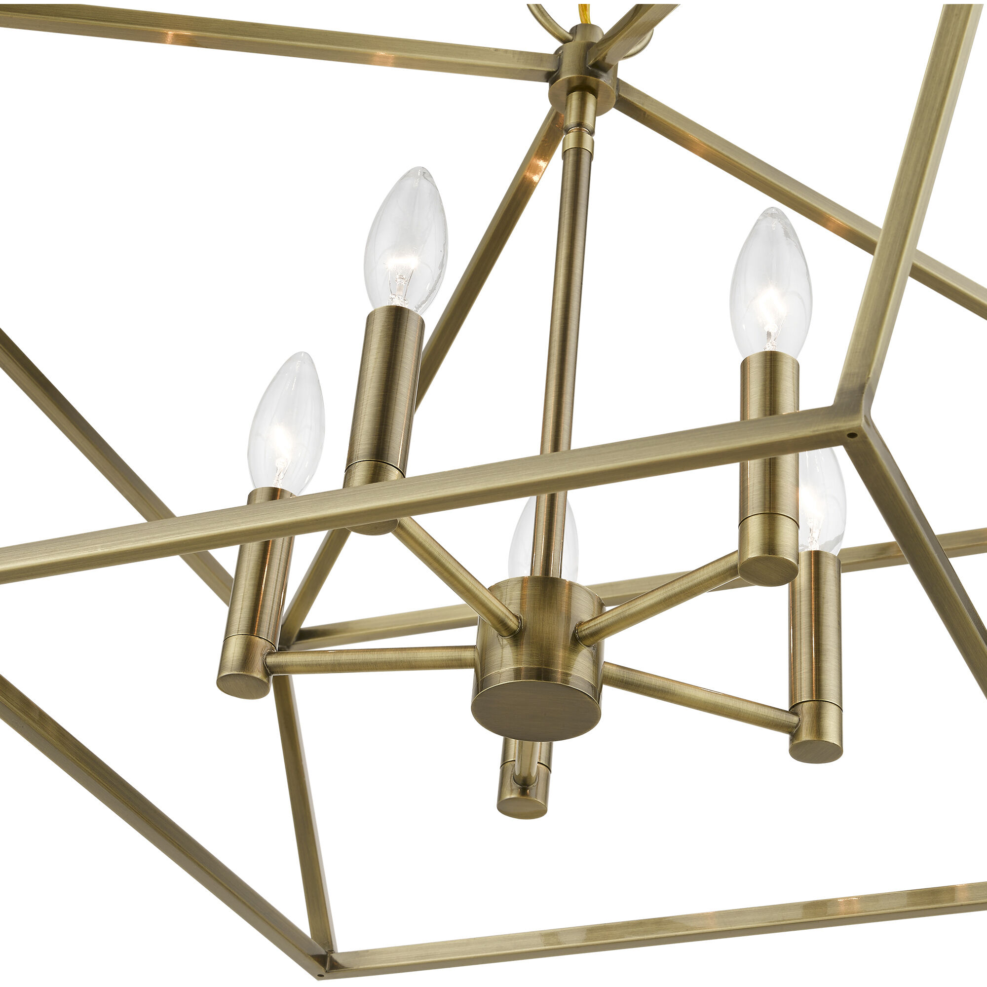 Devone 5 Light 22 inch Antique Brass Chandelier Ceiling Light