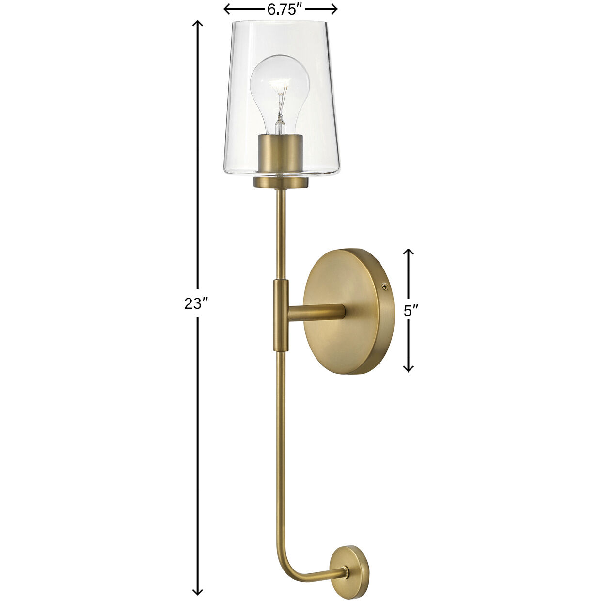Kline LED 5 inch Lacquered Brass Sconce Wall Light