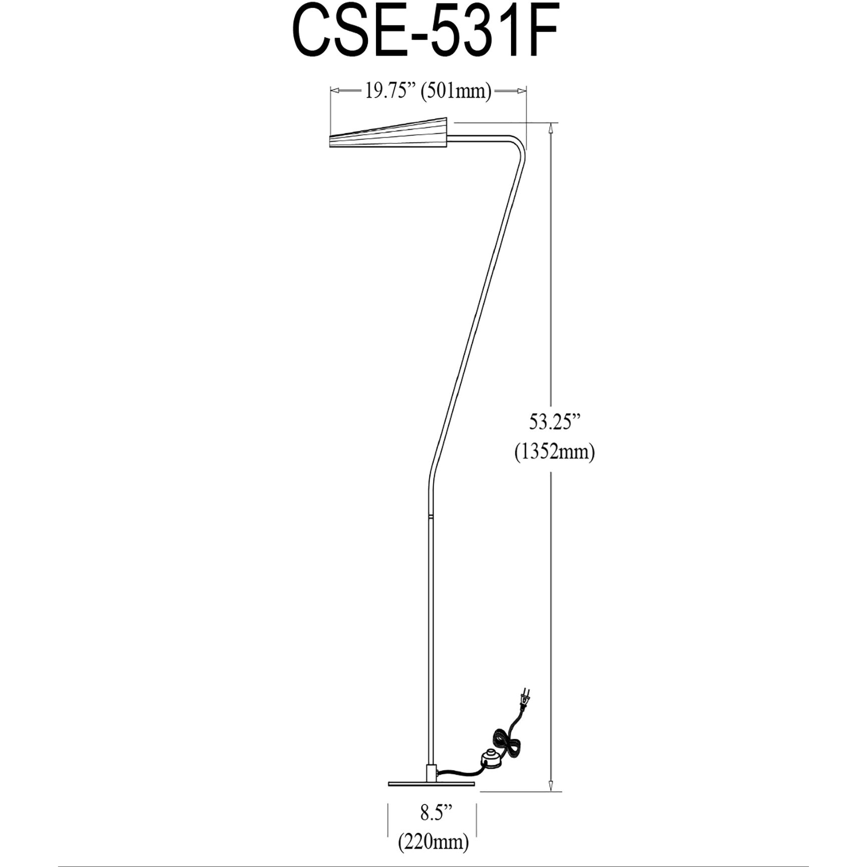 Cassie 53.25 inch 60.00 watt Matte Black Floor Lamp Portable Light