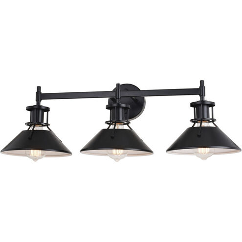 Canton LED 29 inch Black and Matte White Bathroom Light Wall Light in 3