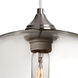 Bana 1 Light Satin Nickel Pendant Ceiling Light in Clear Glass