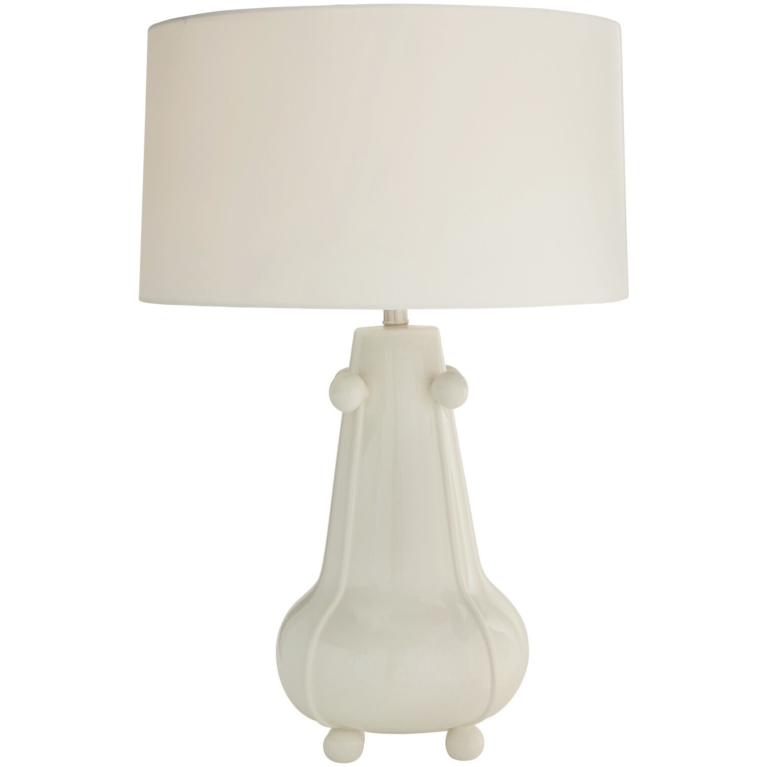 Miriam 30.5 inch 150.00 watt Ivory Crackle and Polished Nickel Table Lamp Portable Light