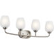 Valserrano 4 Light 34 inch Brushed Nickel Wall Mt Bath 4 Arm Wall Light