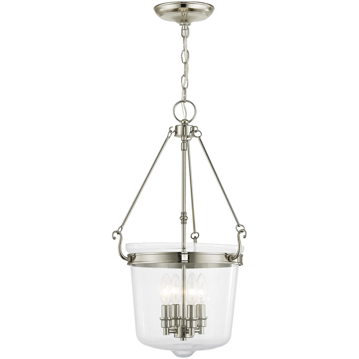 Rockford 4 Light 14.25 inch Polished Nickel Pendant Ceiling Light