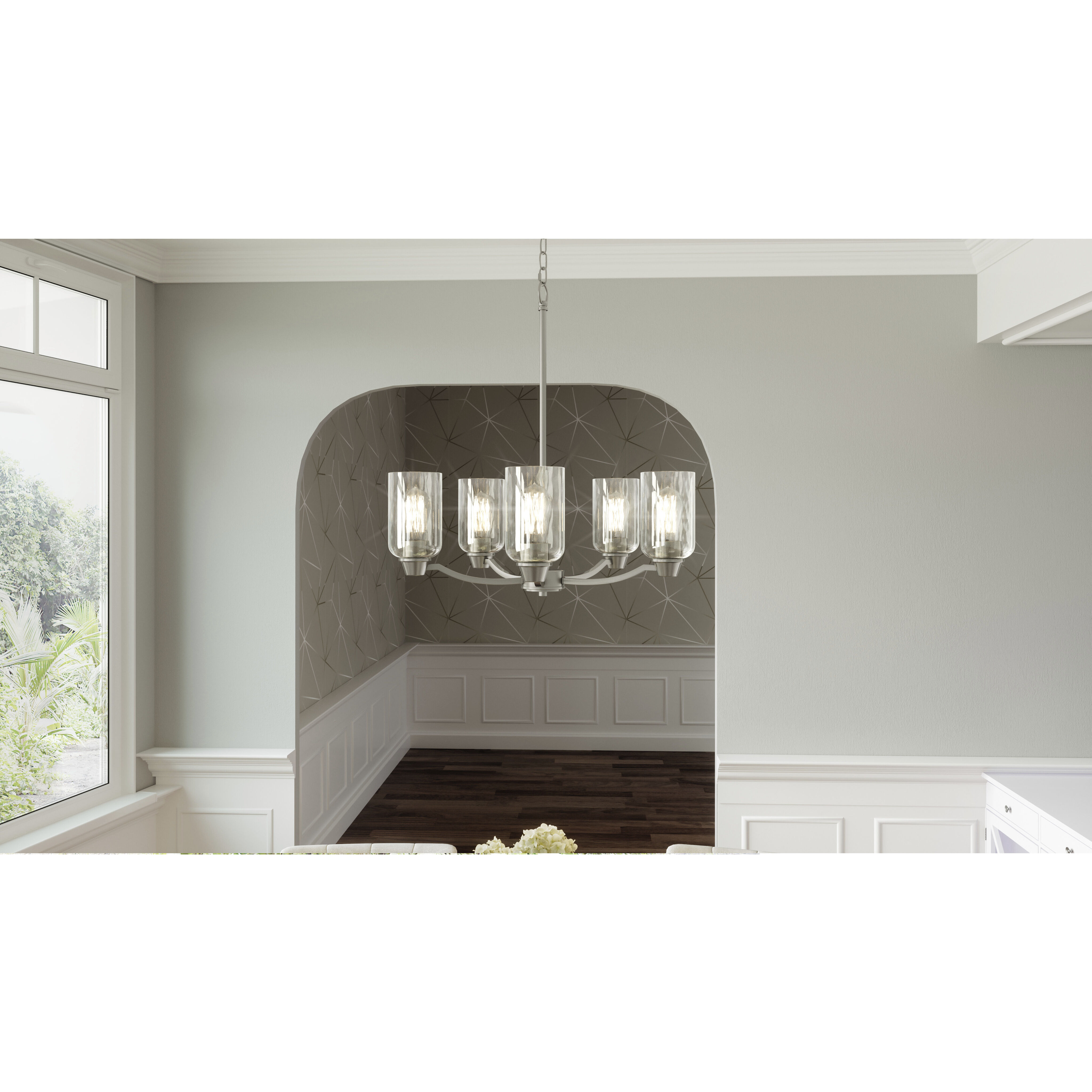 Acacia 5 Light 24 inch Brushed Nickel Chandelier Ceiling Light