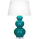 Triple Gourd 33 inch 150.00 watt Peacock Table Lamp Portable Light in Lucite