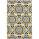 Kaleidoscope 96 X 60 inch Ivory, Bright Orange, Grass Green, Navy, Denim Rug