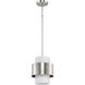 Silva 1 Light 9.5 inch Brushed Nickel Pendant Ceiling Light, Design Series