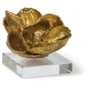 Magnolia 6 X 5 inch Sculpture in Gold Leaf