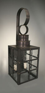 Suffolk 1 Light 21 inch Antique Copper Outdoor Wall Lantern in Clear Glass, Chimney, Medium
