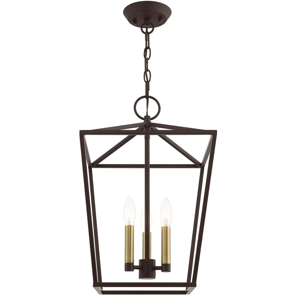 Devone 3 Light 13 inch Bronze Convertible Semi Flush/Lantern Ceiling Light
