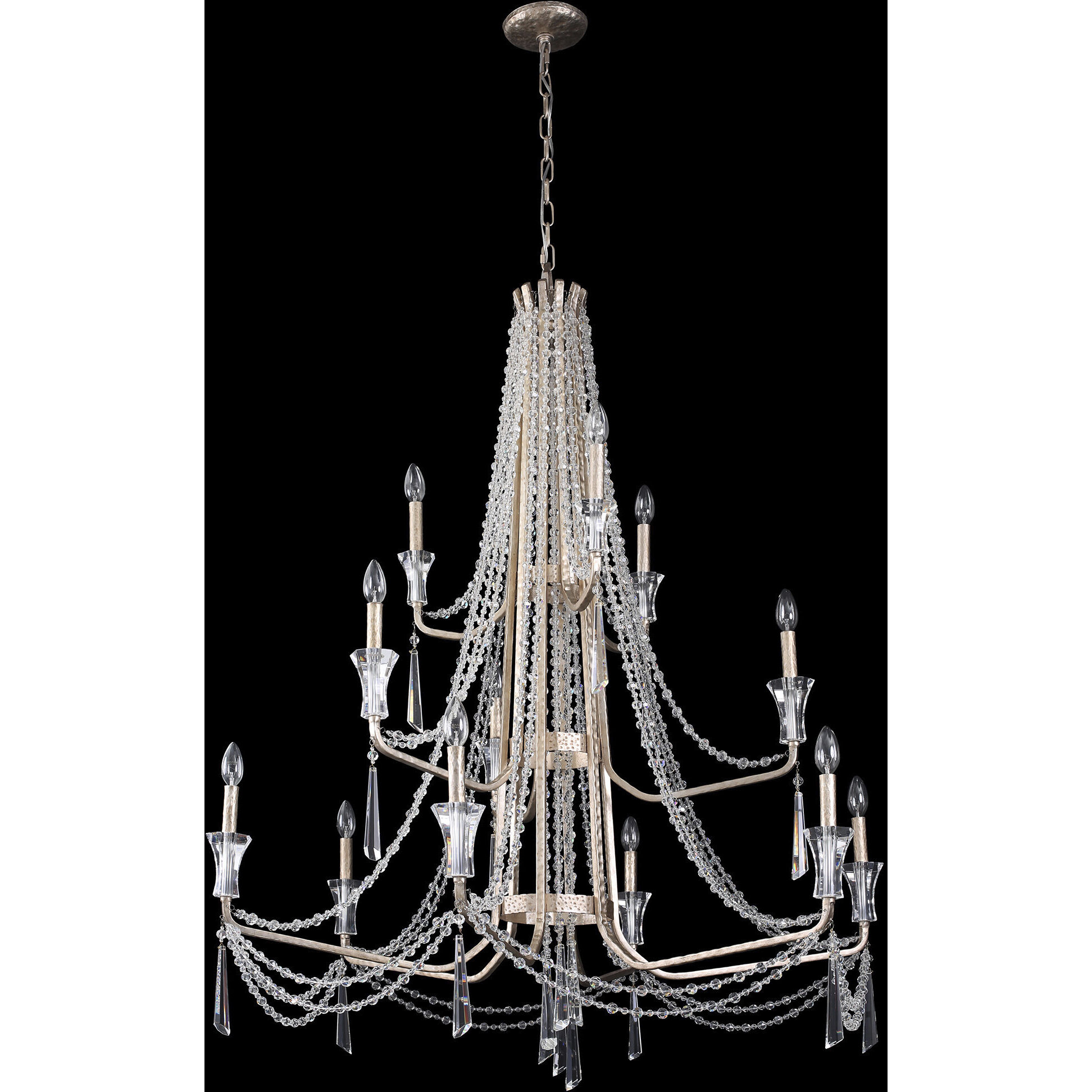 Barcelona 12 Light 44 inch Transcend Silver Chandelier Ceiling Light