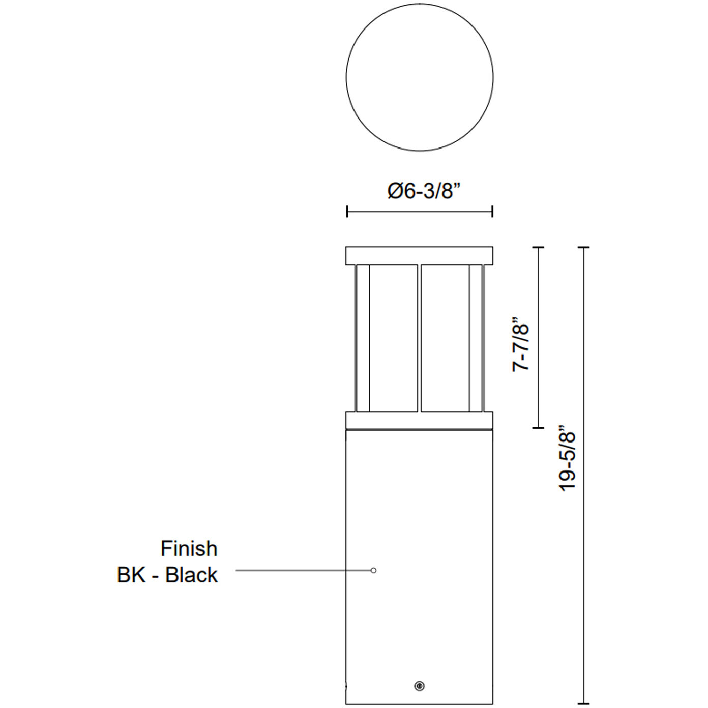 Alden 120 24 watt Black Exterior Bollard