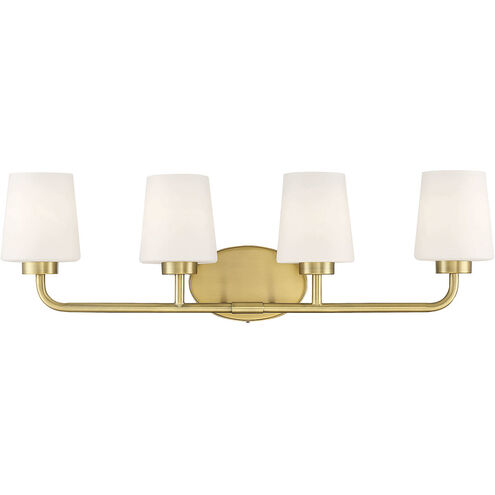 Capra 4 Light 31 inch Warm Brass Bathroom Vanity Light Wall Light, Essentials
