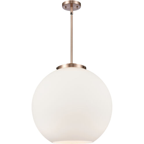 Ballston Athens LED 17.75 inch Antique Copper Pendant Ceiling Light in Matte White