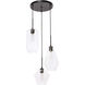 Gene 3 Light 17 inch Black Pendant Ceiling Light