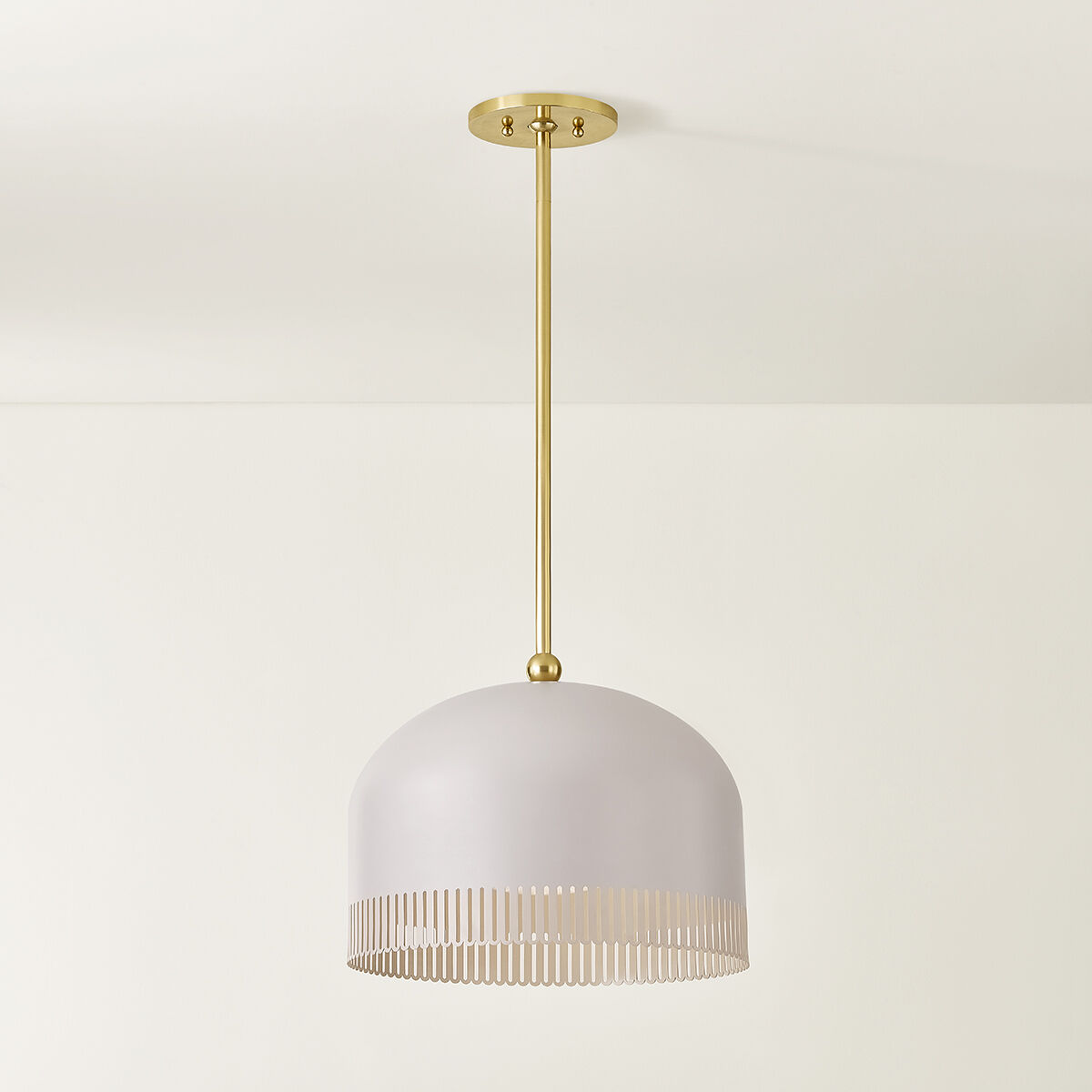 Liba 1 Light 15 inch Aged Brass/Soft Peignoir Pendant Ceiling Light