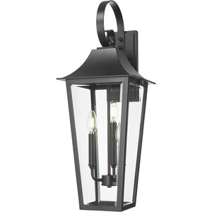 Gannon 3 Light 27.25 inch Black Outdoor Wall Light in G9
