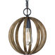 Sean Lavin Allier 1 Light 10 inch Weathered Oak Wood / Antique Forged Iron Mini-Pendant Ceiling Light