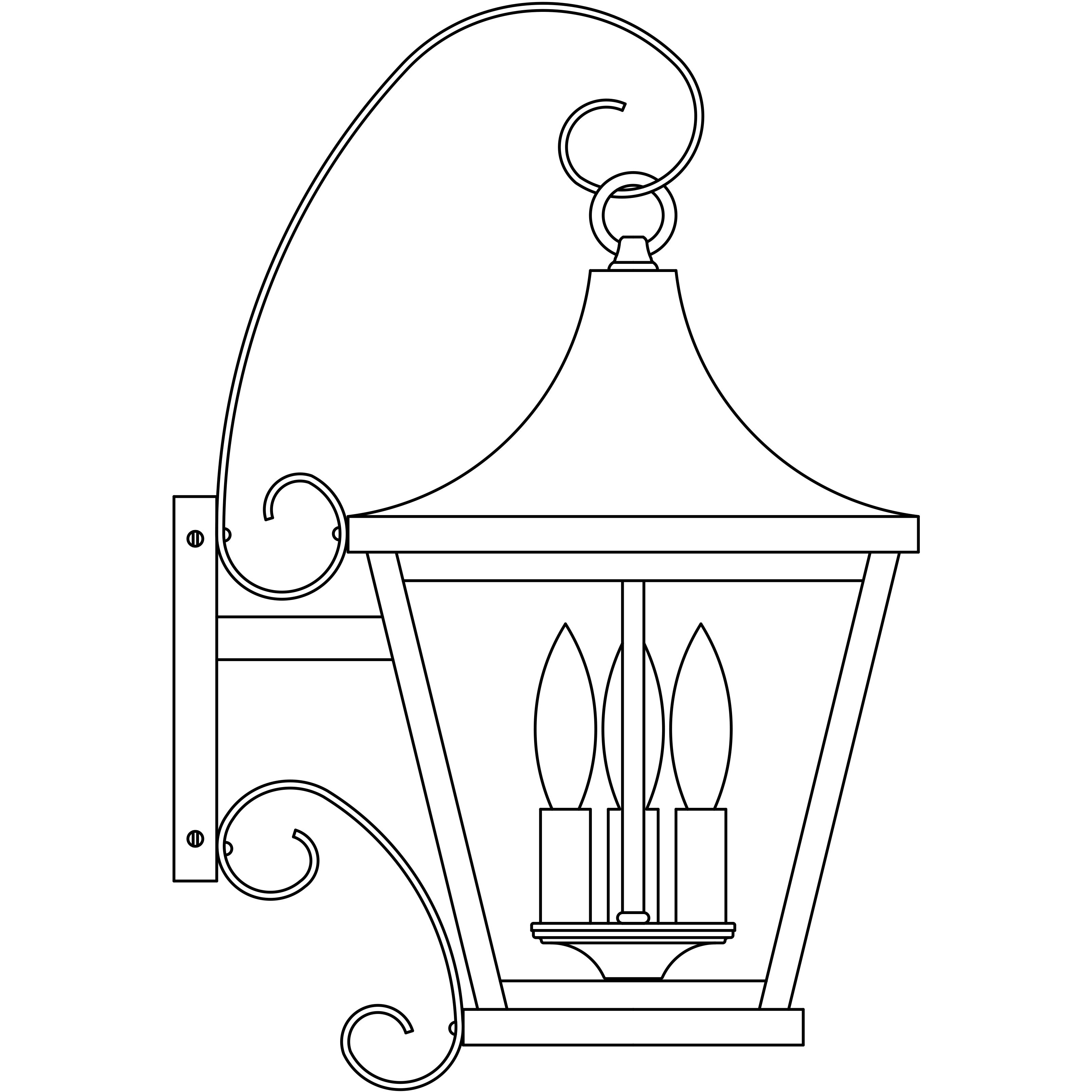 Nantes 3 Light 19 inch Mission Brown Outdoor Wall Mount in Clear Seedy