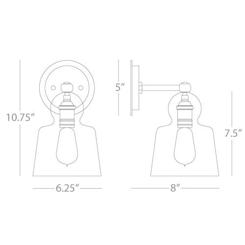 Albert 1 Light 6.13 inch Deep Patina Bronze Wall Sconce Wall Light