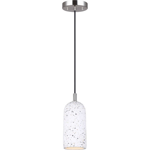 Pella 1 Light 4.75 inch Brushed Nickel Pendant Ceiling Light