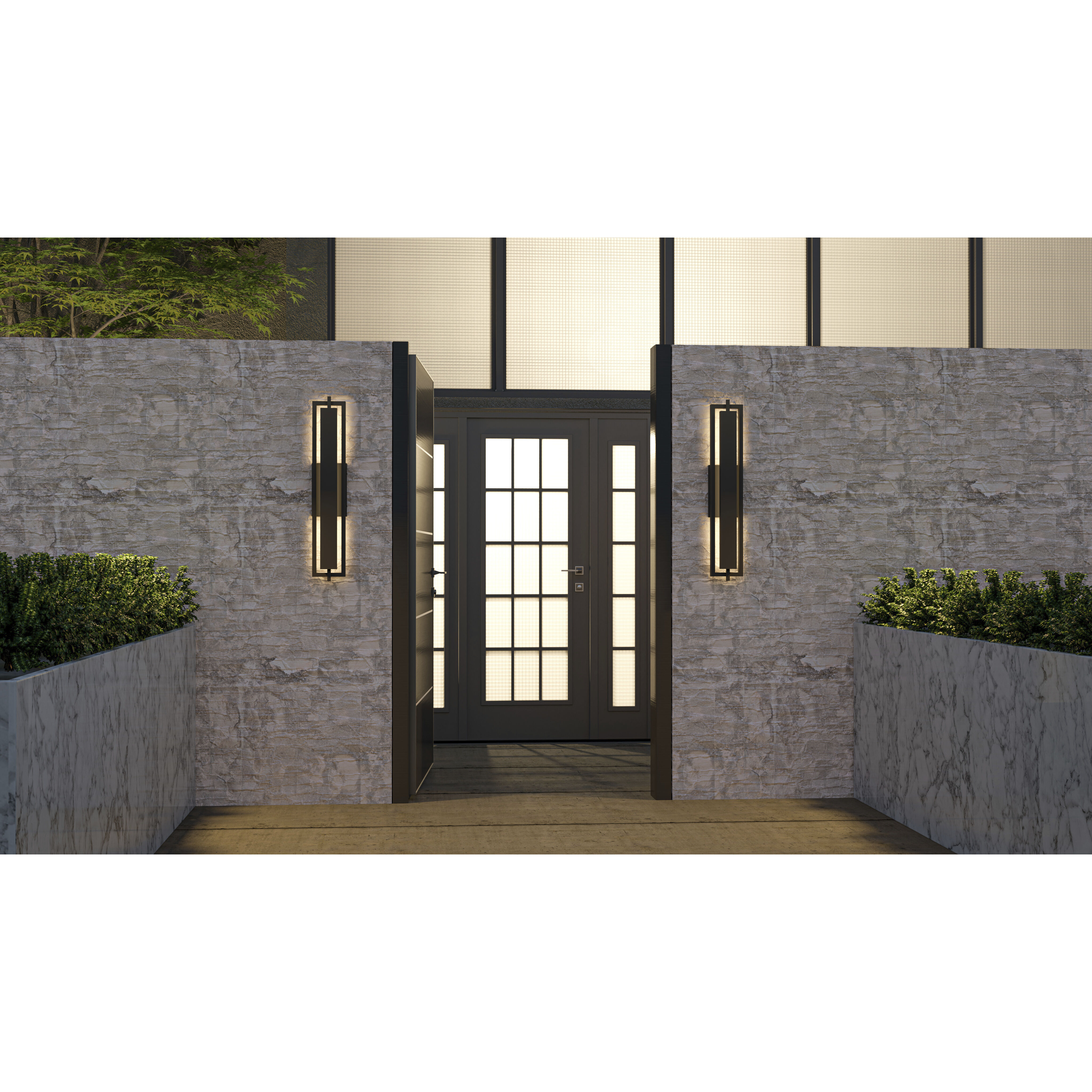 Pointsett LED 30 inch Matte Black Outdoor Wall Lantern, Extra Large