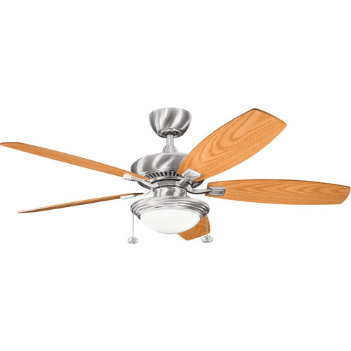 Canfield Select 52 inch Brushed Stainless Steel with Medium Oak Blades Ceiling Fan