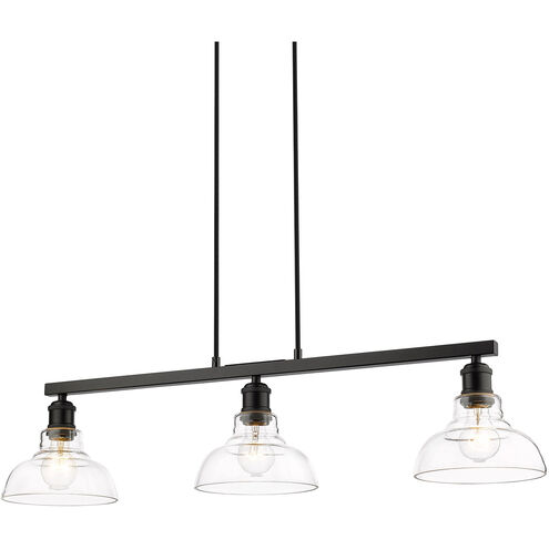 Carver 3 Light 36 inch Matte Black Linear Pendant Ceiling Light