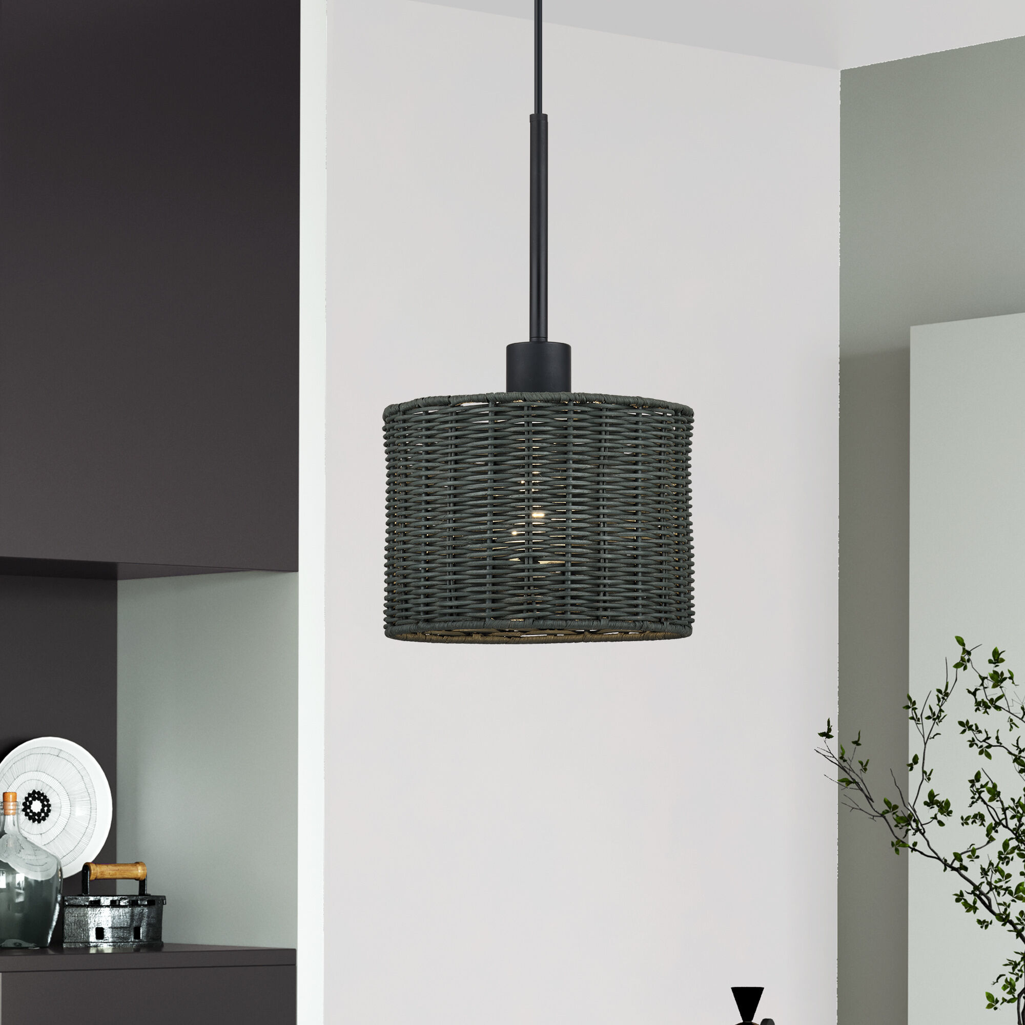 Weavington 1 Light 8.5 inch Black Mini Pendant Ceiling Light