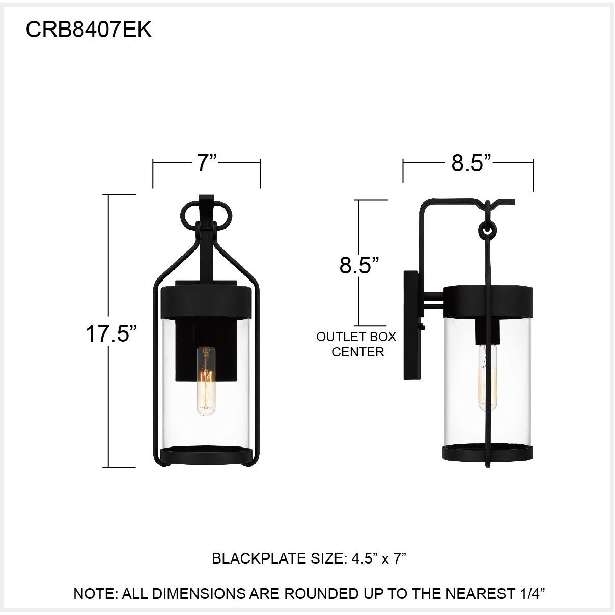 Corbin 1 Light 18 inch Earth Black Outdoor Wall Lantern