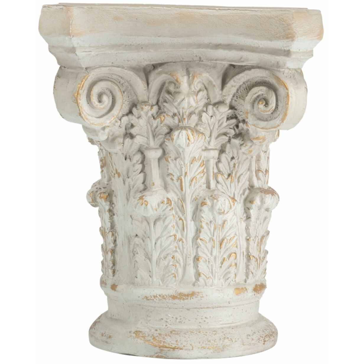 Roman 17.5 X 14 inch White and Gold Pedestal