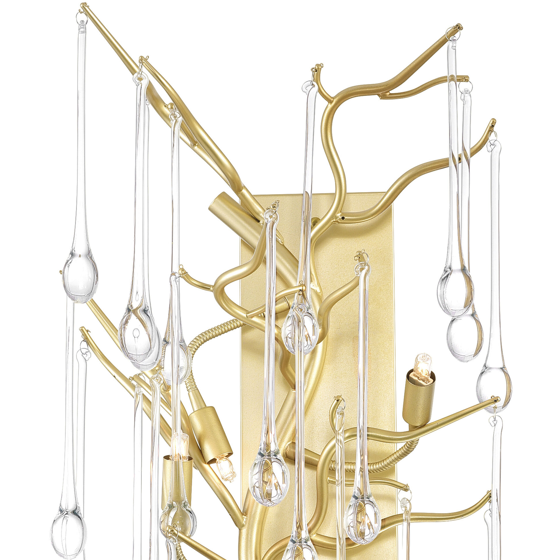 Anita 3 Light 11 inch Gold Leaf Wall Light