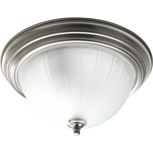 Melon Glass 2 Light 13 inch Brushed Nickel Close-to-Ceiling Ceiling Light in Bulbs Included, Fluorescent