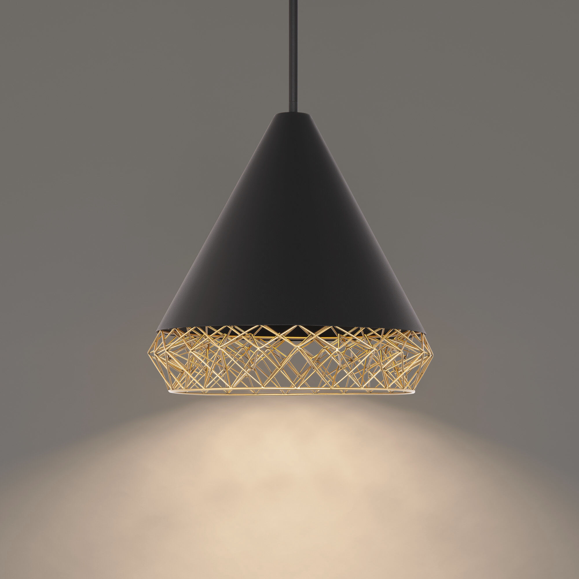 Lacey LED 22 inch Black Gold Pendant Ceiling Light, dweLED