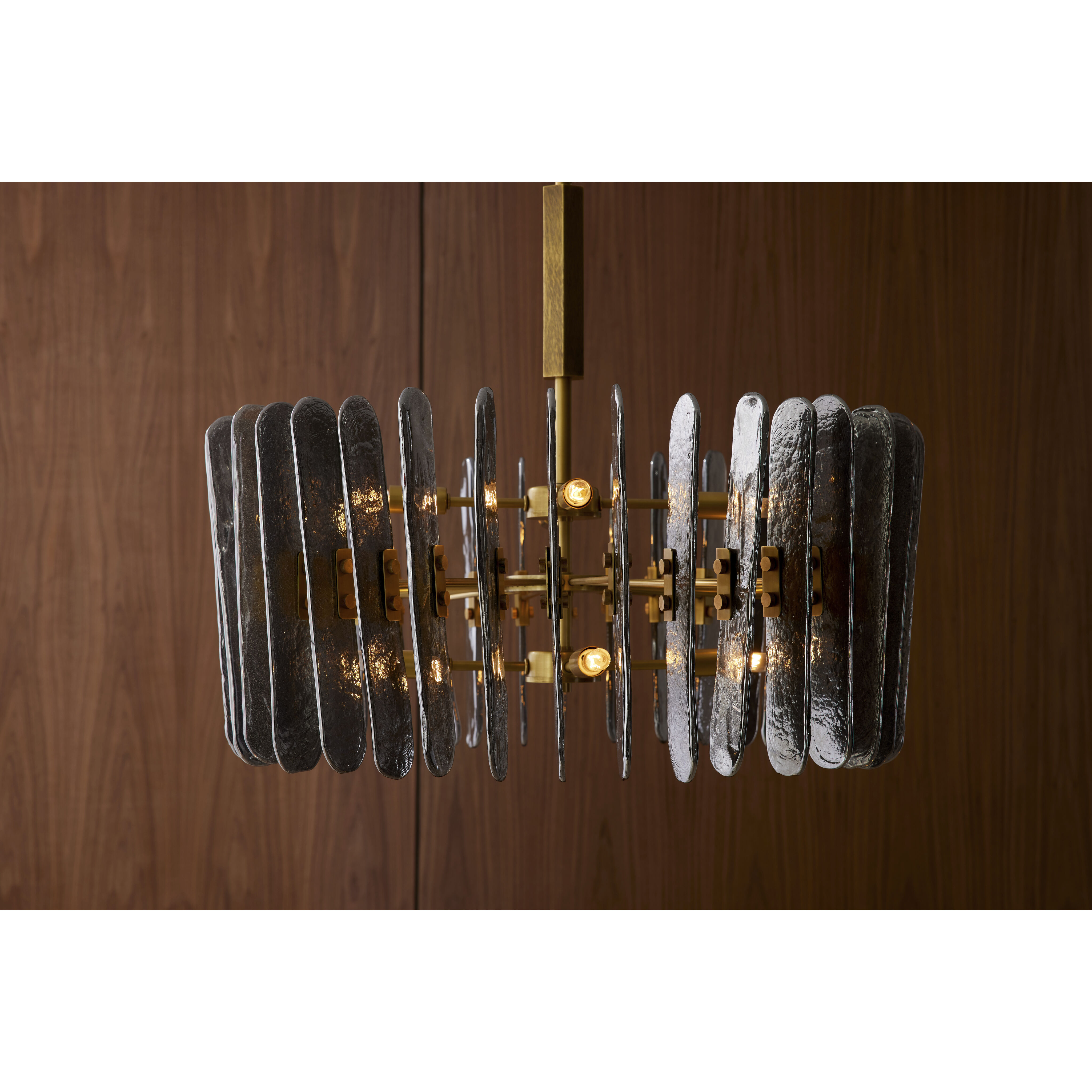 Klaus 8 Light 25.5 inch Smoke and Antique Brass Chandelier Ceiling Light