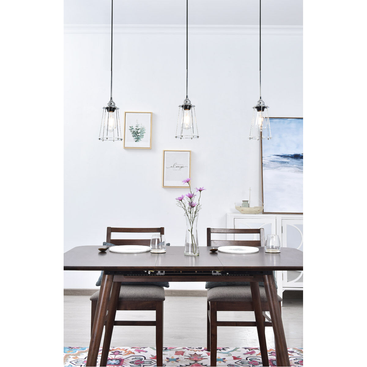 Auspice 3 Light 38 inch Chrome Pendant Ceiling Light