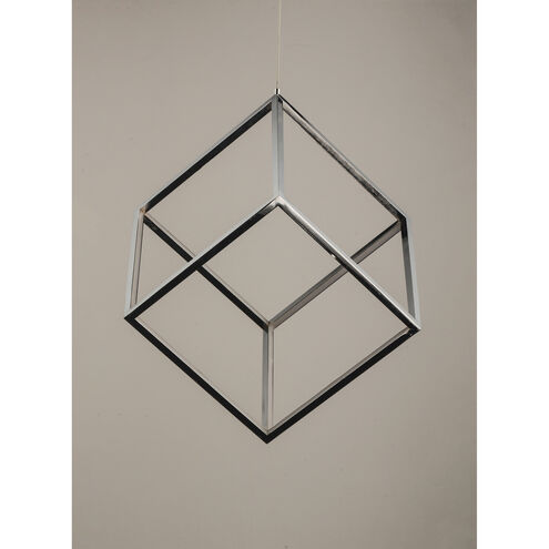 4 Square LED 20.5 inch Polished Chrome Single Pendant Ceiling Light