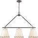 Marion 3 Light 36 inch Oil Rubbed Bronze with Natural Linear Chandelier Ceiling Light