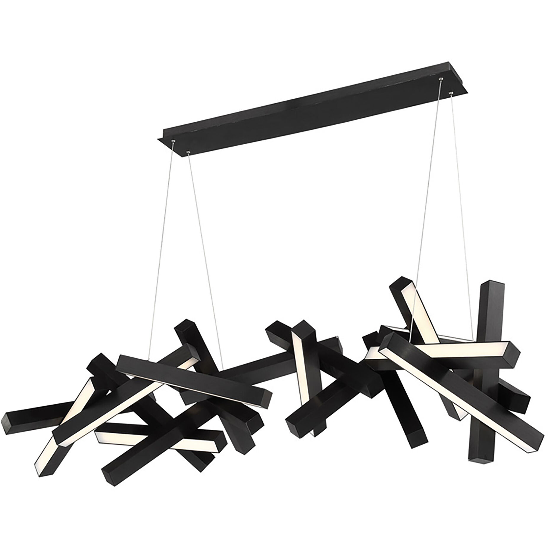 Chaos LED 72 inch Black Chandelier Ceiling Light in 19, 72in.