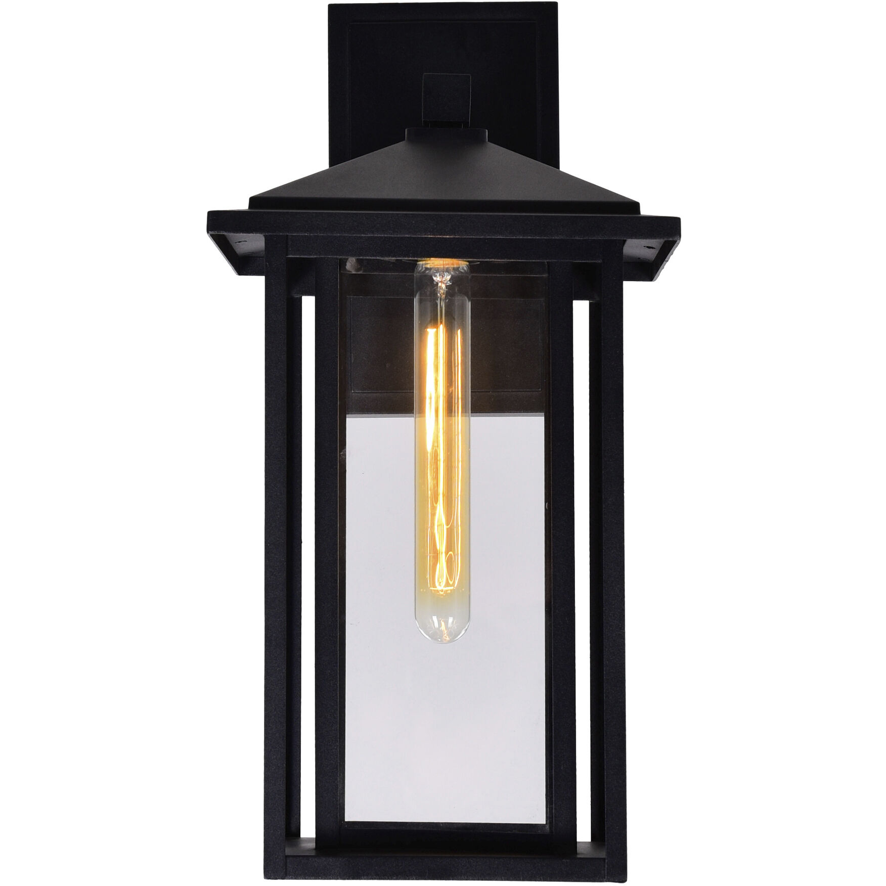Crawford 1 Light 18.2 inch Black Outdoor Wall Light