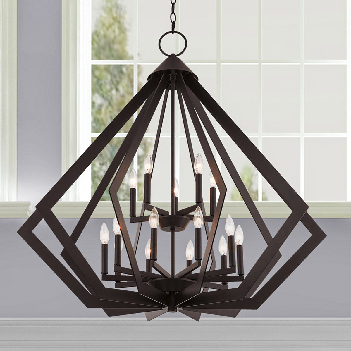 Prism 15 Light 42 inch Bronze Foyer Chandelier Ceiling Light
