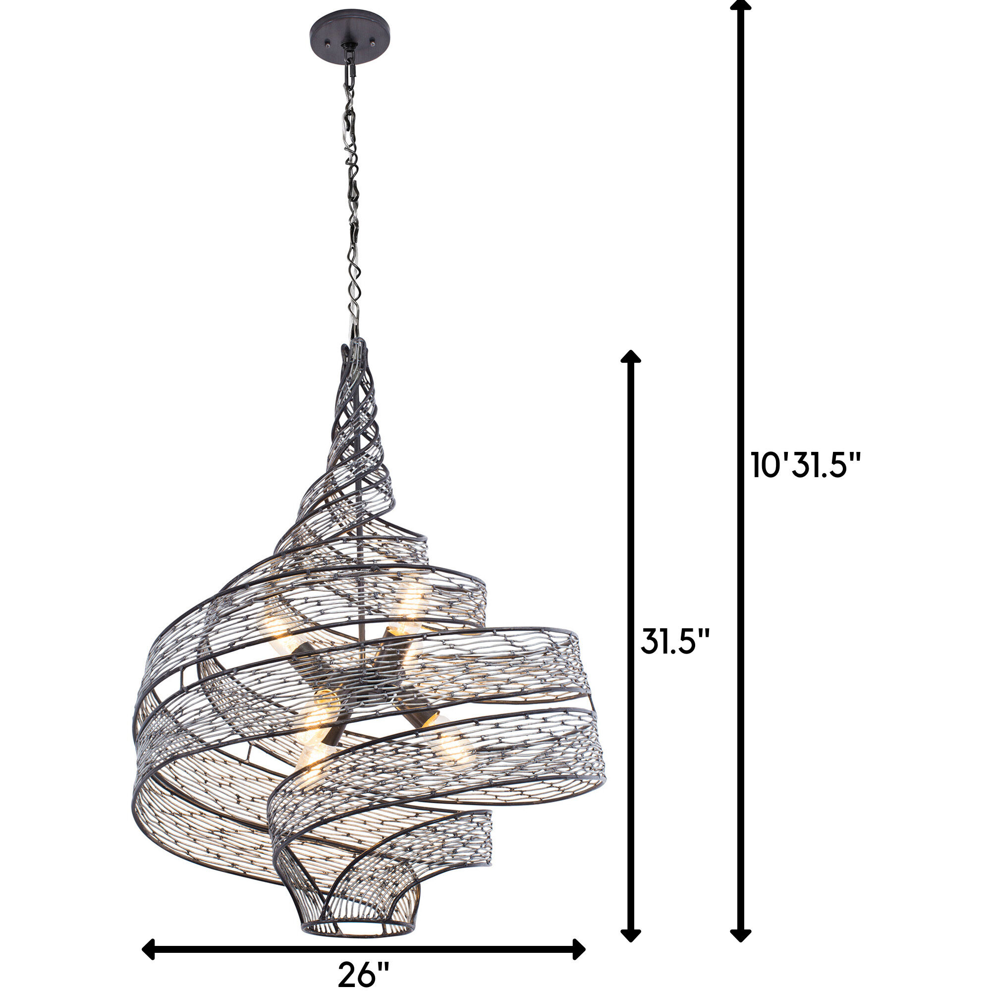 Flow 6 Light 26 inch Steel Pendant Ceiling Light