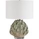 Levlyn 22 inch 150 watt Pale Aloe Green Glaze and Clear Crystal Table Lamp Portable Light