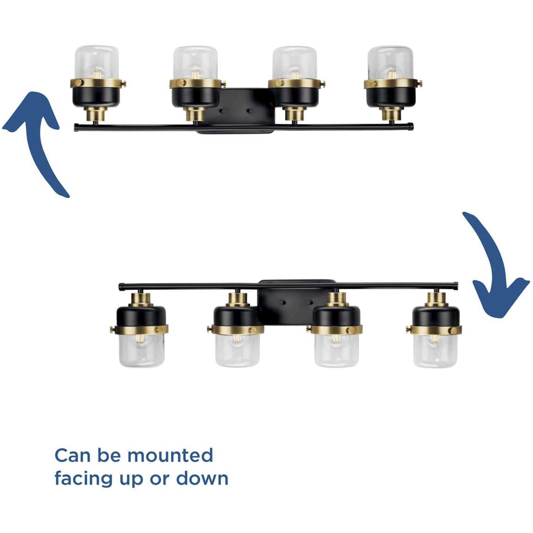 Beckner 4 Light 33.75 inch Matte Black Bath Light Wall Light