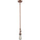 Franklin Restoration Bare Bulb LED 4 inch Antique Copper Mini Pendant Ceiling Light