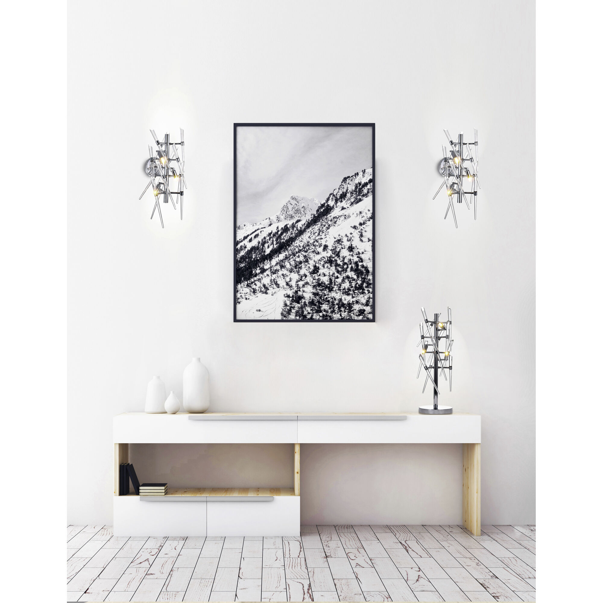 Icicle 3 Light 11 inch Chrome Wall Light