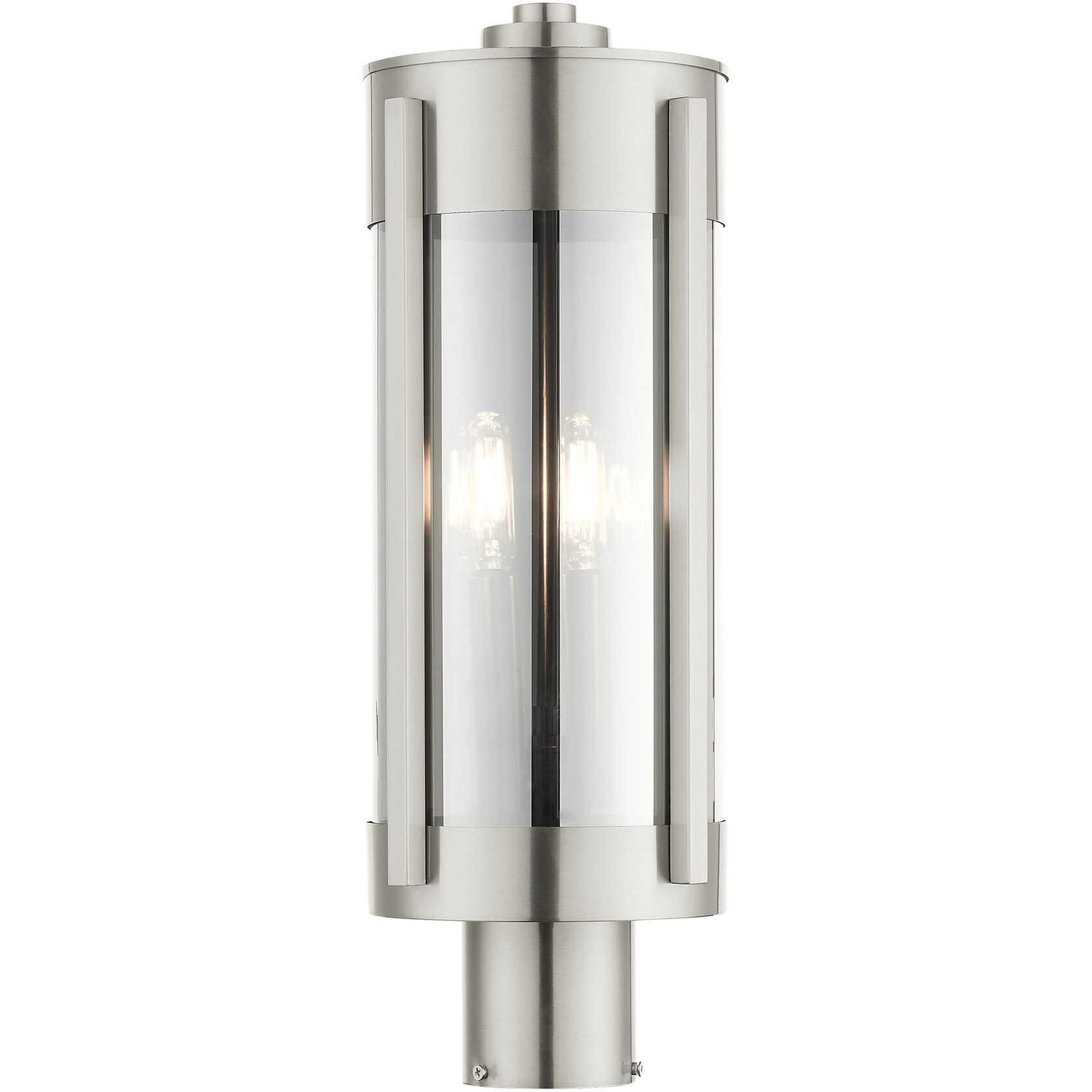 Sheridan 2 Light 19 inch Brushed Nickel Outdoor Post Top Lantern