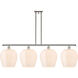 Ballston Norfolk 4 Light 50 inch Polished Nickel Island Light Ceiling Light in Matte White Glass