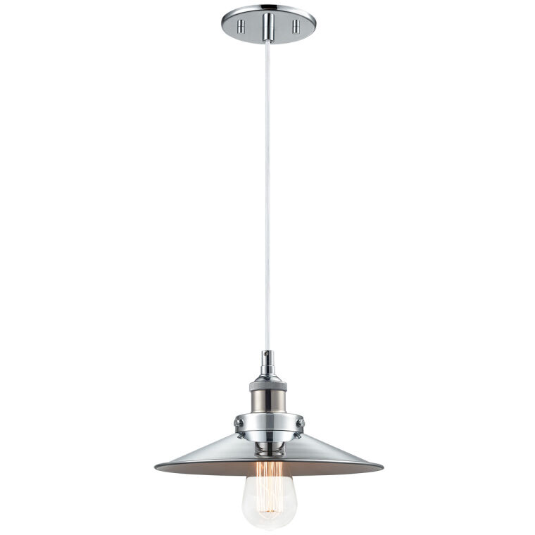 Bulstrode's Workshop 1 Light 11 inch Chrome Pendant Ceiling Light in Chrome and Chrome